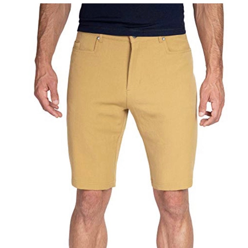 Woolly Merino Wool Stretch Blend Performance Shorts  Khaki SZ 34”